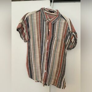 STRIPED SHORT-SLEEVE BUTTONDOWN